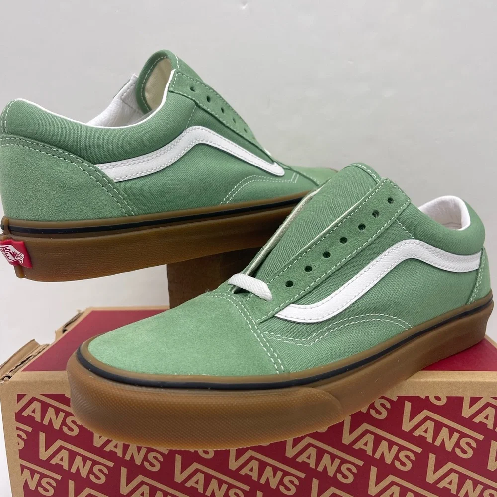 Vans Men’s Old Skool (Gum) Basil/True White Sneakers VN0A38G19M0
